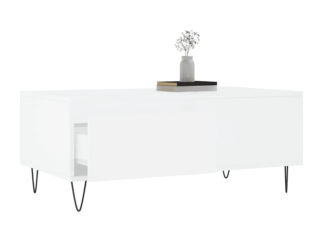 Table basse Blanc 90x50x36,5 cm Bois d'ingénierie