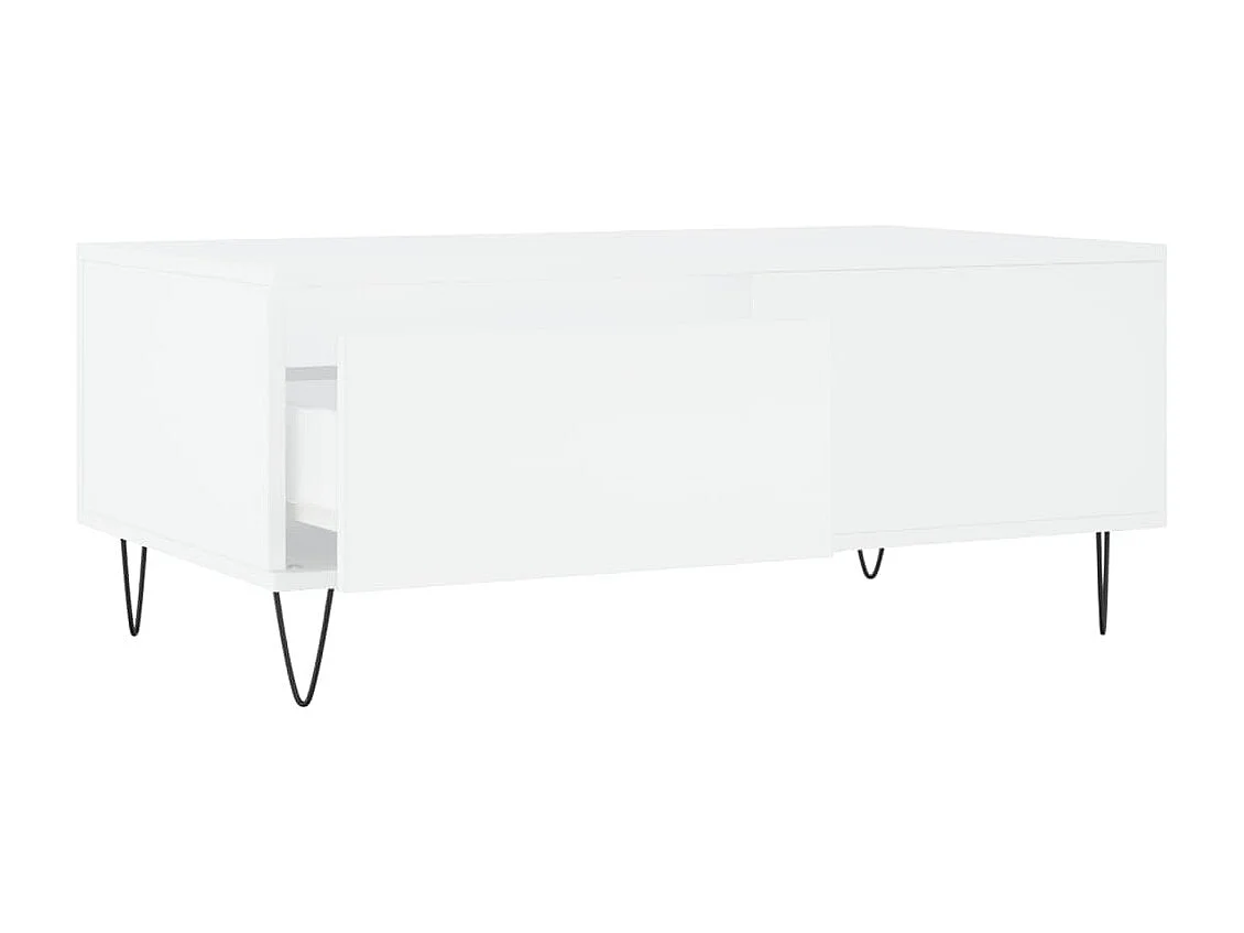 Table basse Blanc 90x50x36,5 cm Bois d'ingénierie