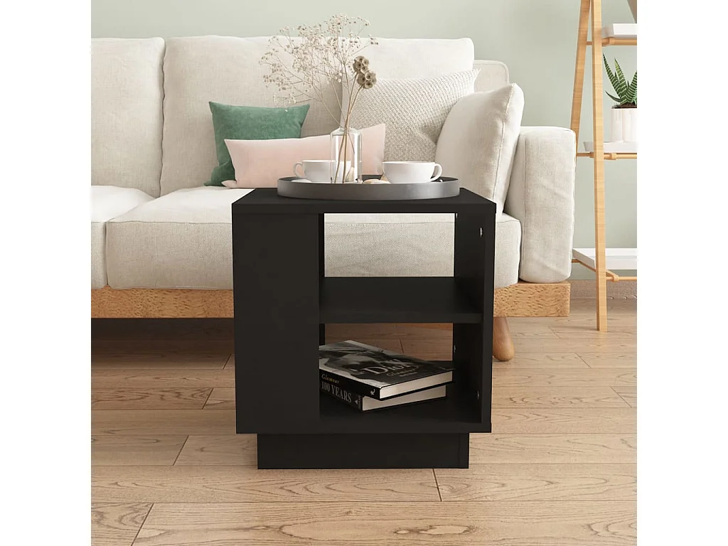 Table basse Noir 40x40x43 cm Bois d'ingénierie