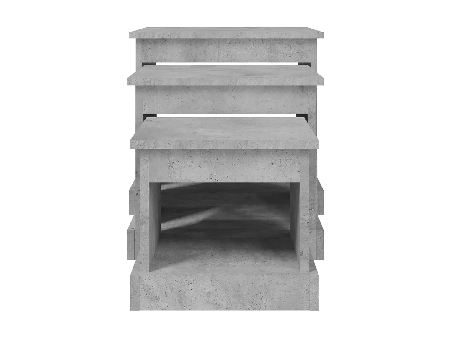 Tables gigognes 3 pcs gris béton bois d'ingénierie