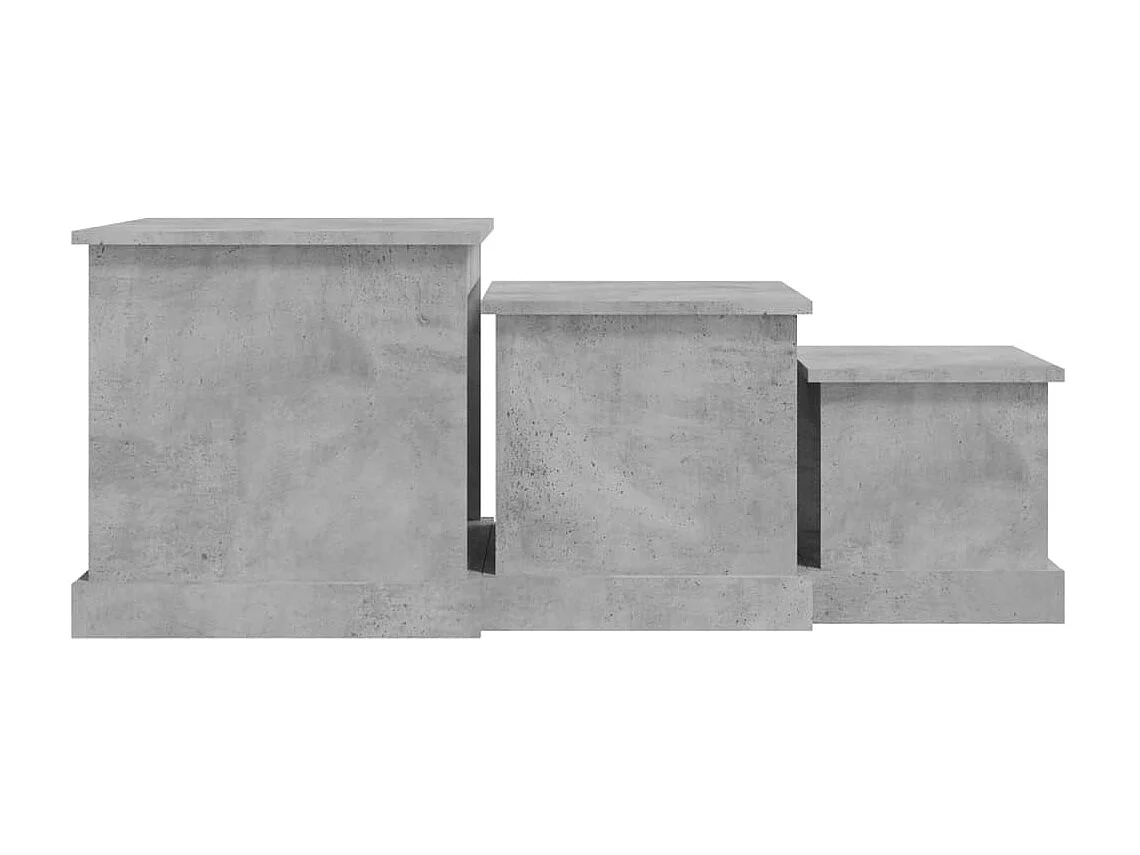 Mesas nido Gold 3 piezas madera contrachapada de hormigón gris