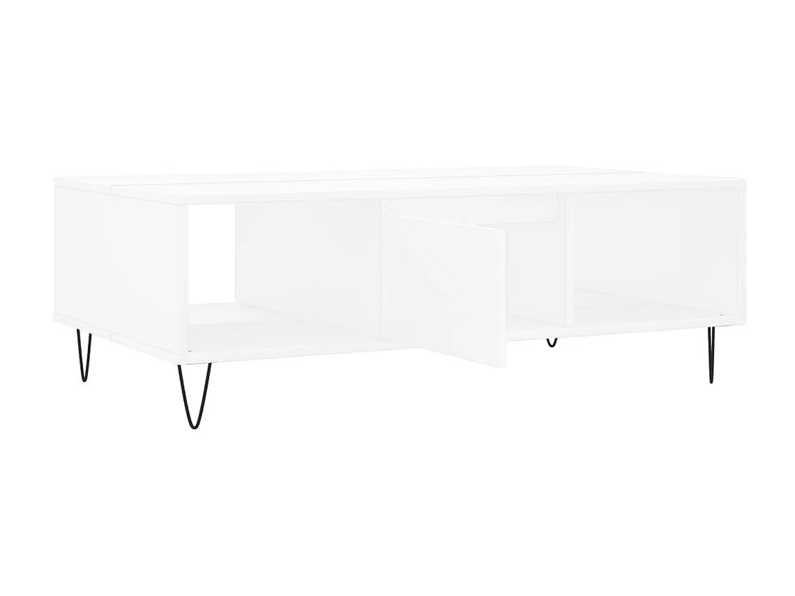 Mesa de centro Gold blanca 104x60x35 cm de madera contrachapada