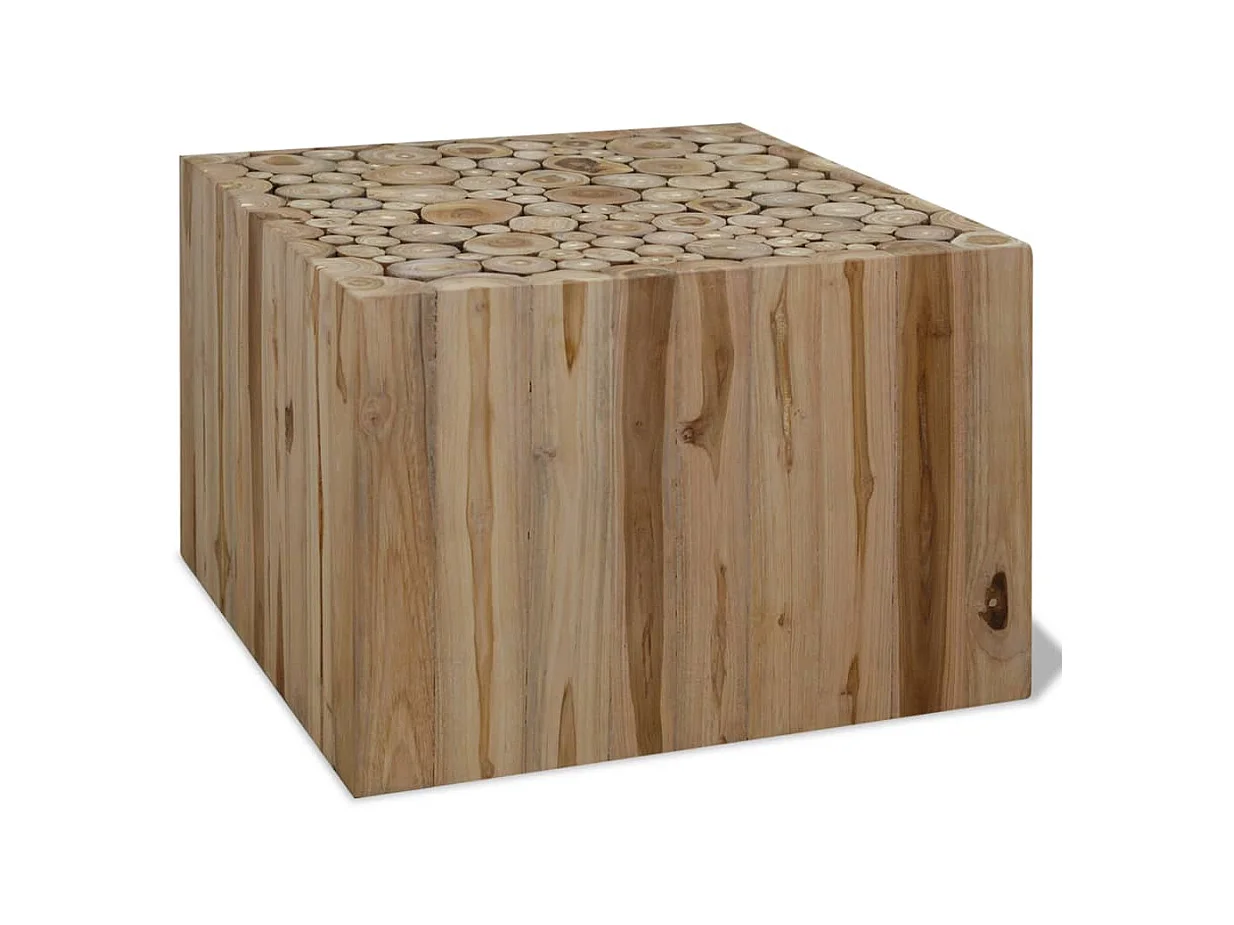 Table basse Teck authentique 50 x 50 x 35 cm