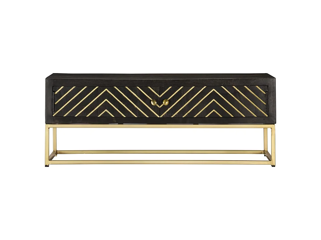 Gold Salontafel Zwart en goud 90x50x35 cm Massief mangohout