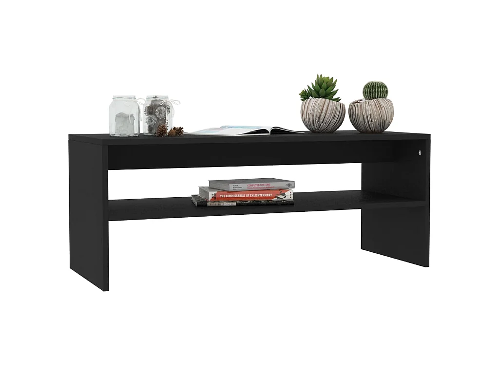 Gold Salontafel Zwart 100x40x40 cm Bewerkt hout