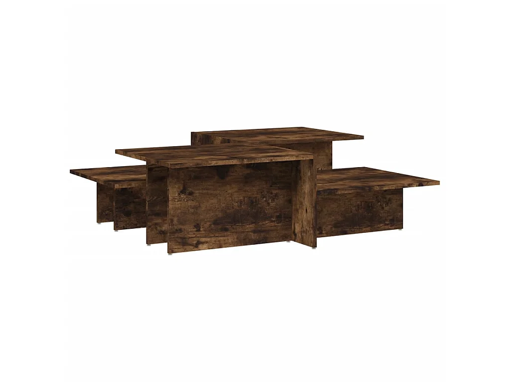 Tables basses 2 pcs Chêne fumé Bois d'ingénierie