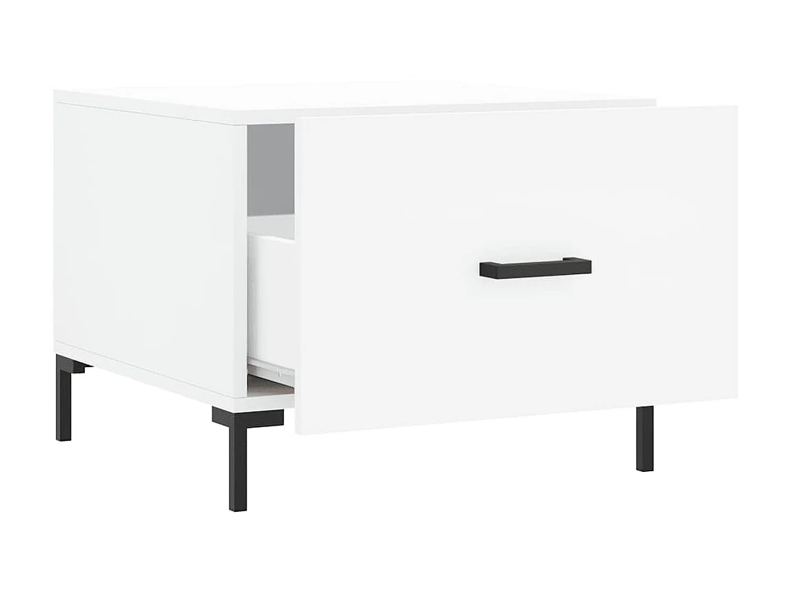 Mesas de centro douradas 2 unidades brancas 50x50x40 cm madeira trabalhada