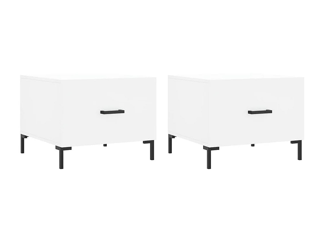 Goldene Couchtische, 2 Stück, weiß, 50 x 50 x 40 cm, Holzwerkstoff