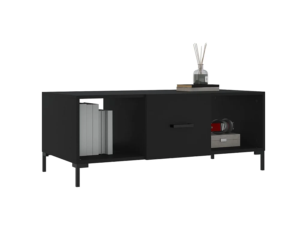 Table basse noir 102x50x40 cm bois d'ingénierie