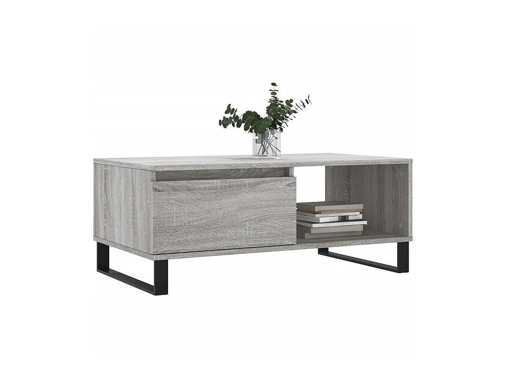 Table basse Sonoma gris 90x50x36,5 cm Bois d'ingénierie