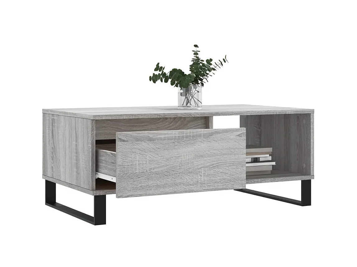 Table basse Sonoma gris 90x50x36,5 cm Bois d'ingénierie
