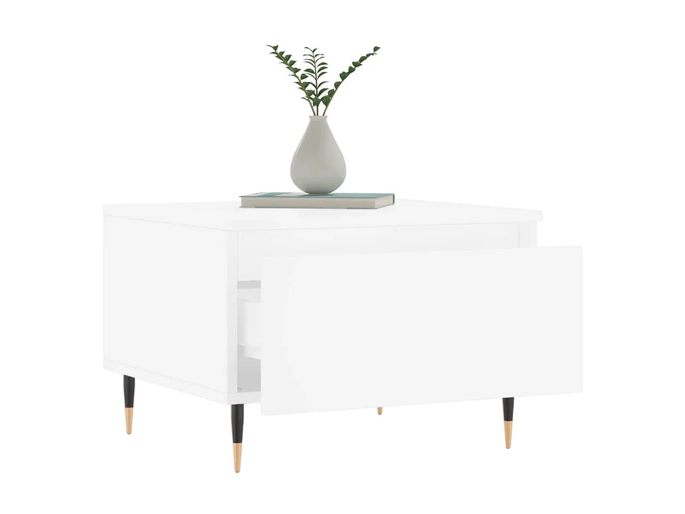 Table basse blanc 50x46x35 cm bois d'ingénierie