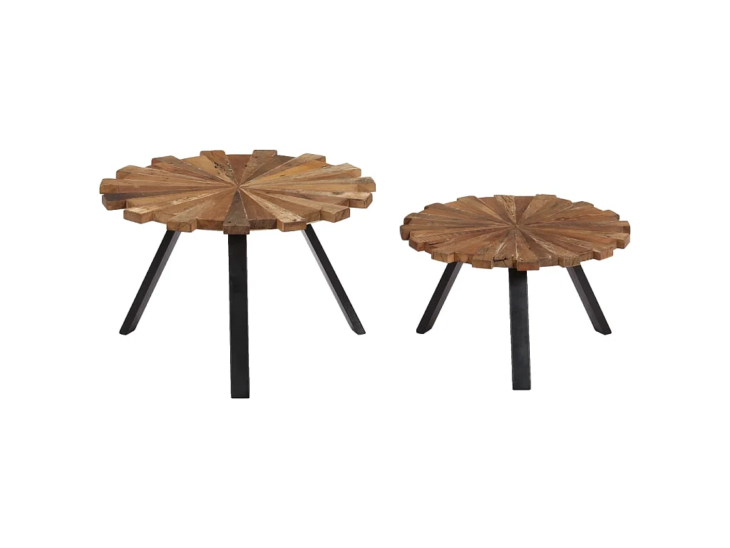 Tavolini 2 pezzi Legno massello di recupero