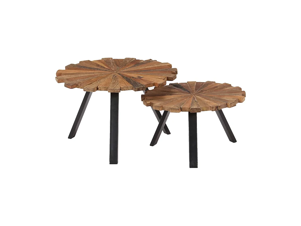 Tavolini 2 pezzi Legno massello di recupero