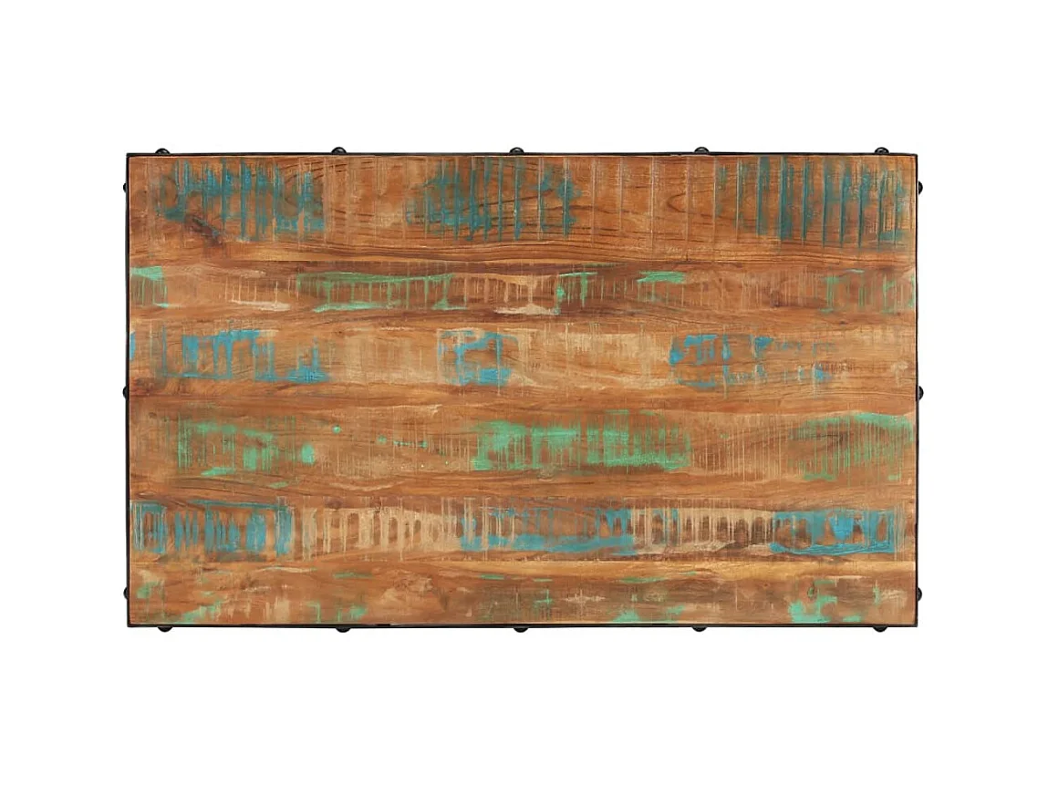 Goudkleurige salontafel op wielen 100x60x26 cm Teruggewonnen hout