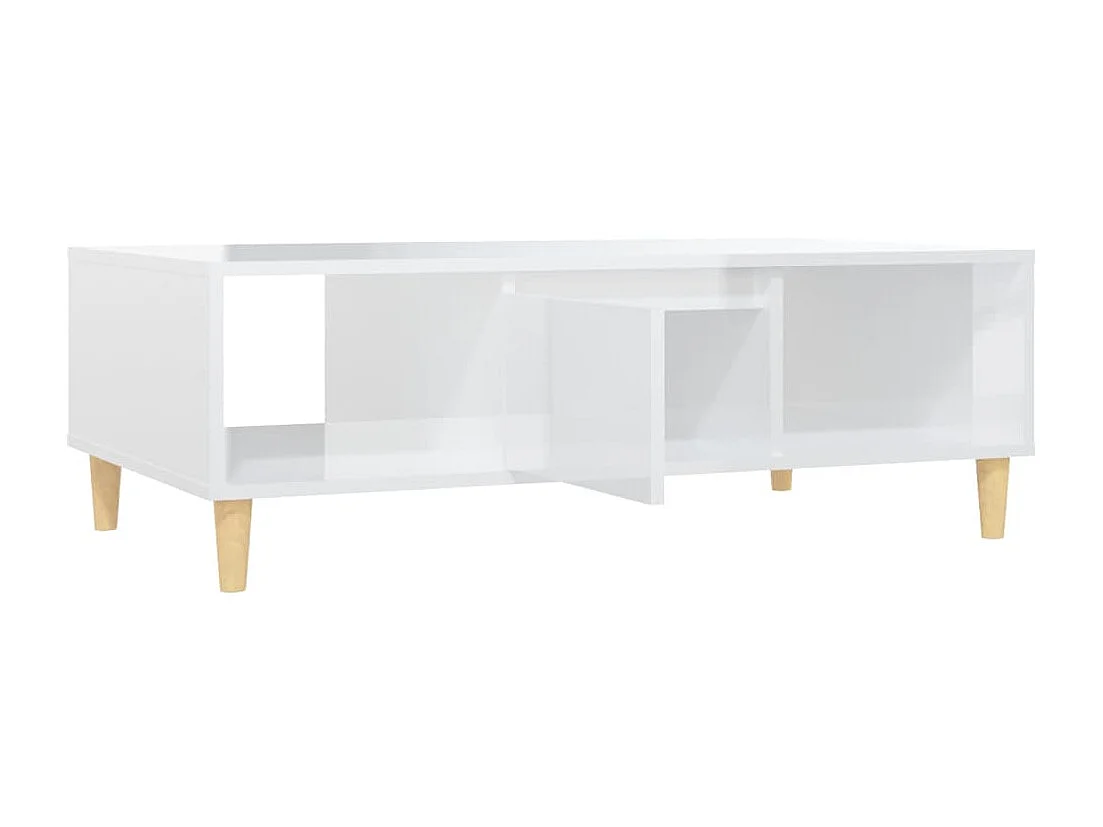Table basse Blanc brillant 103,5x60x35 cm Aggloméré