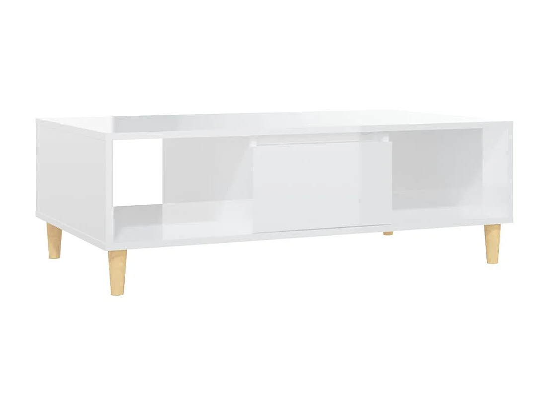 Table basse Blanc brillant 103,5x60x35 cm Aggloméré