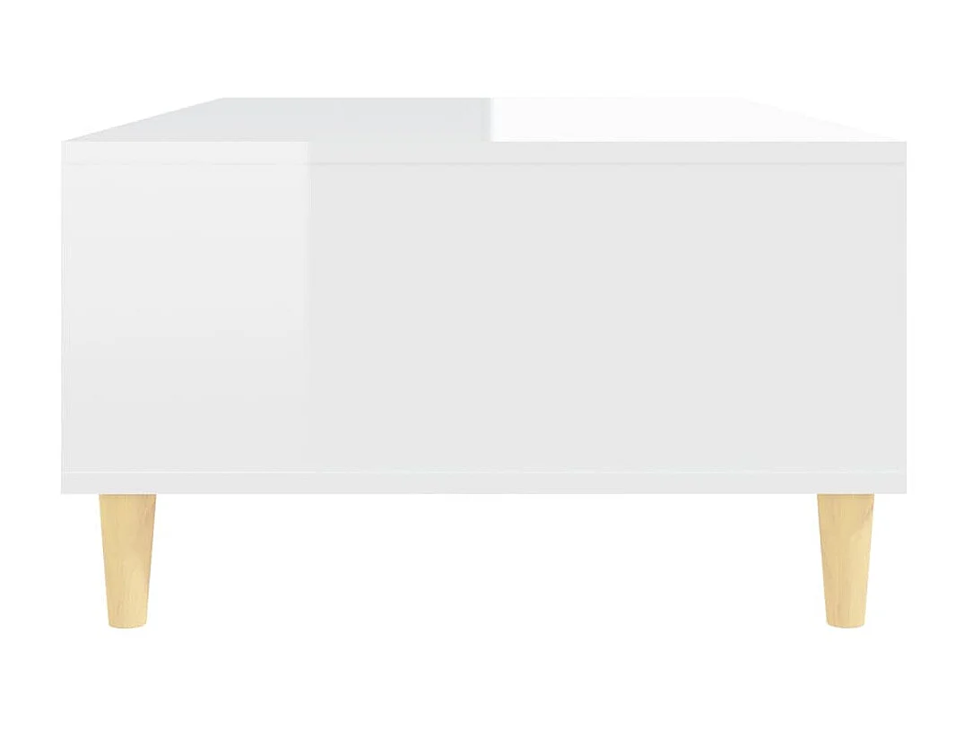 Table basse Blanc brillant 103,5x60x35 cm Aggloméré