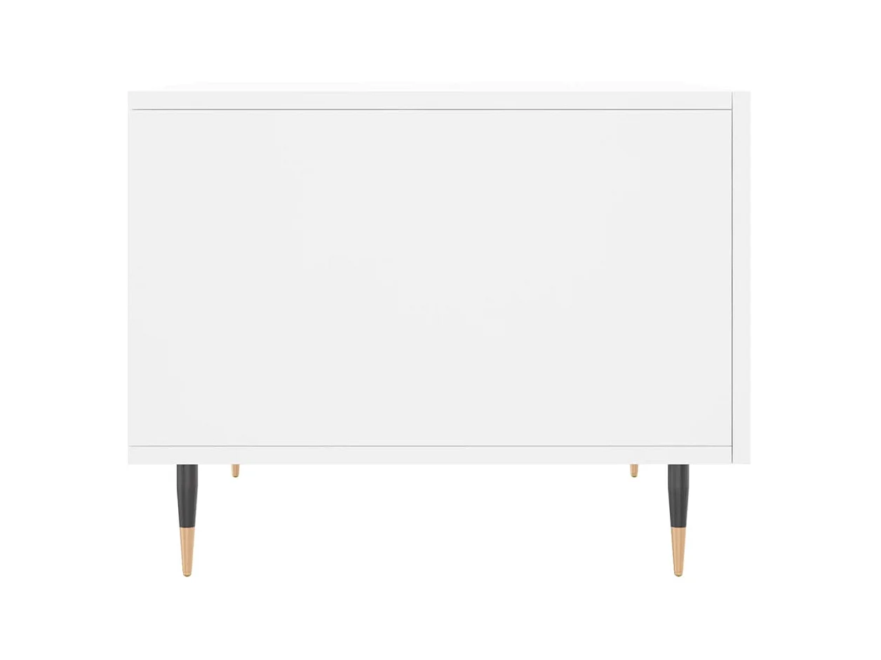 Mesas de centro douradas 2 unidades brancas 50x50x40 cm madeira trabalhada