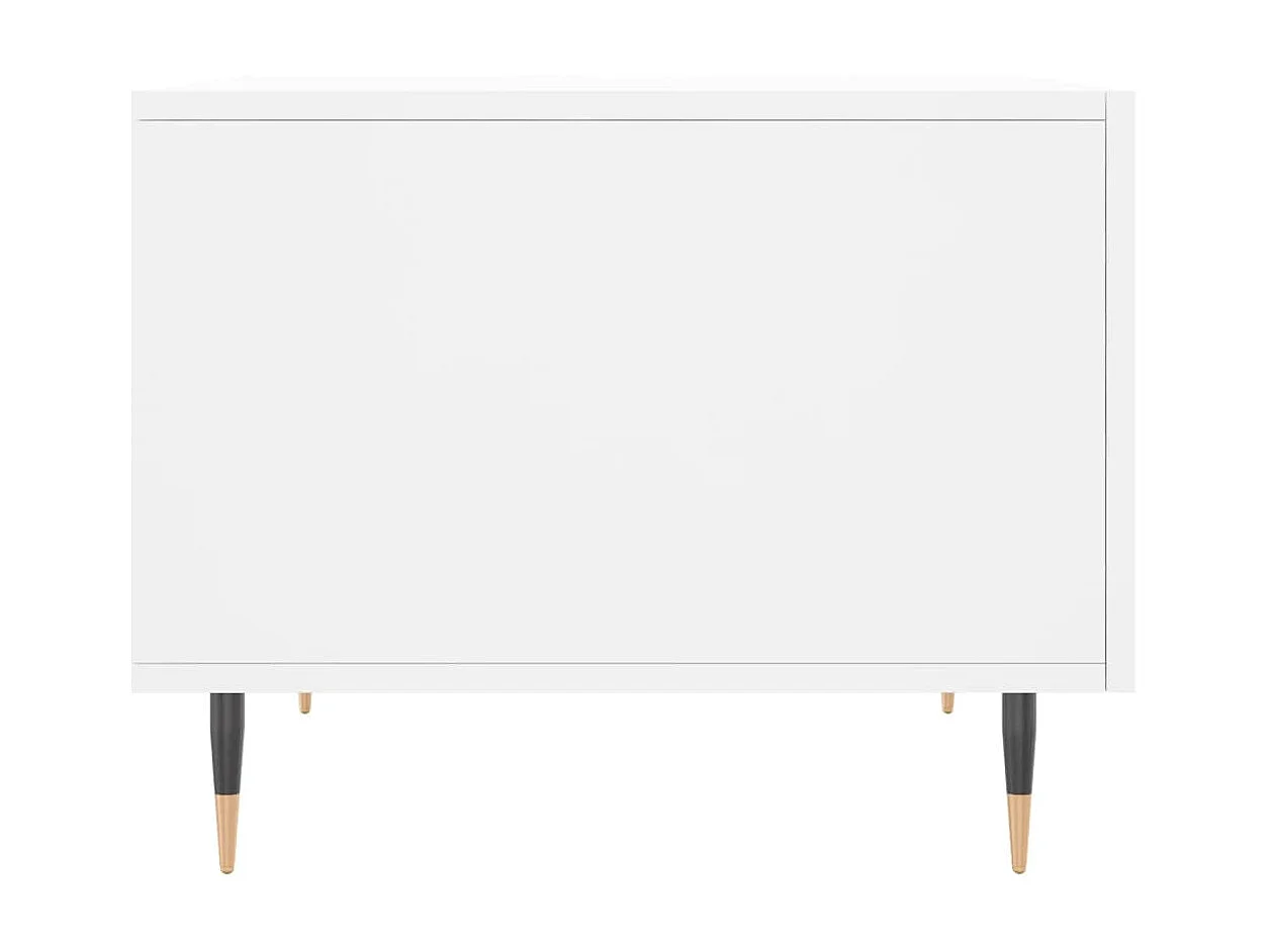 Mesas de centro douradas 2 unidades brancas 50x50x40 cm madeira trabalhada