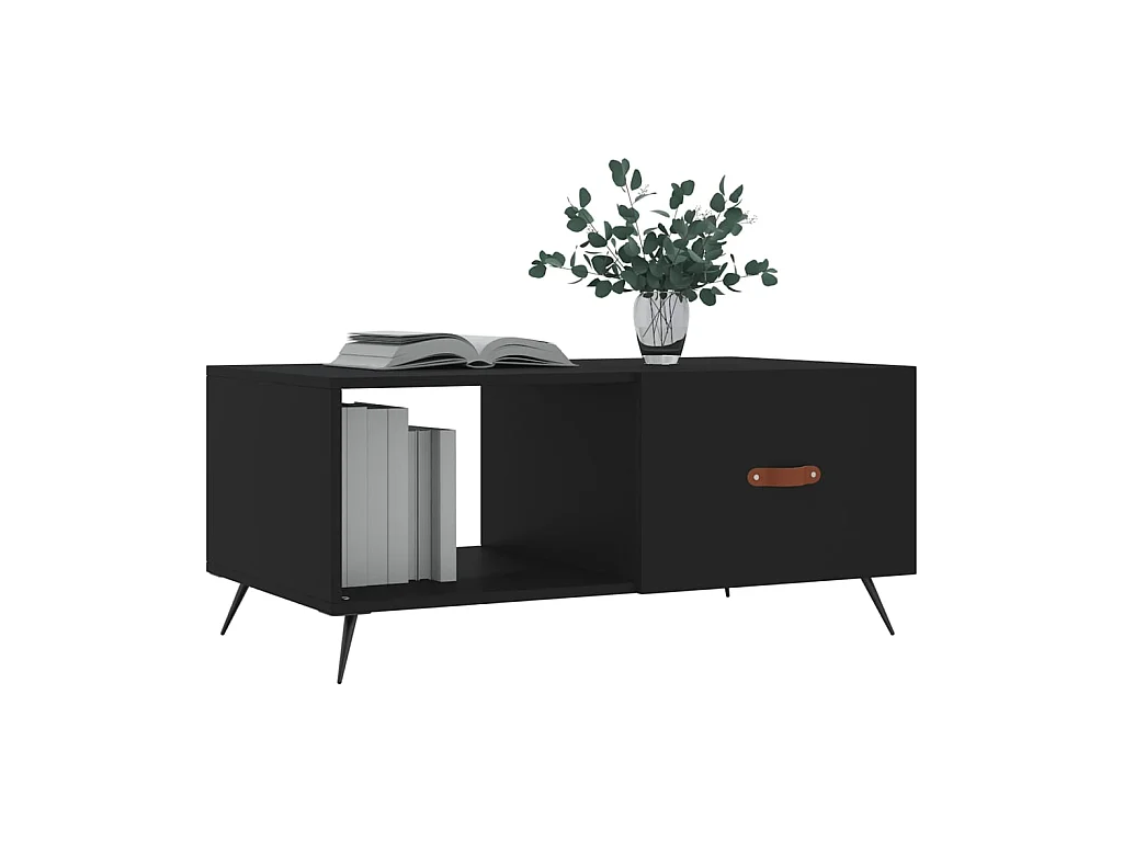 Table basse noir 90x50x40 cm bois d'ingénierie