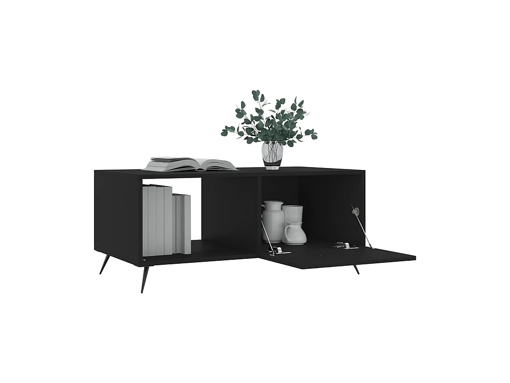 Table basse noir 90x50x40 cm bois d'ingénierie