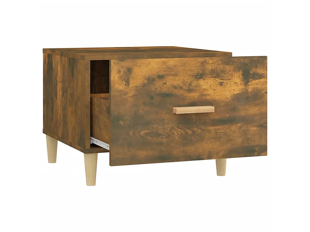 Tables basses 2 pcs chêne fumé 50x50x40 cm bois d'ingénierie