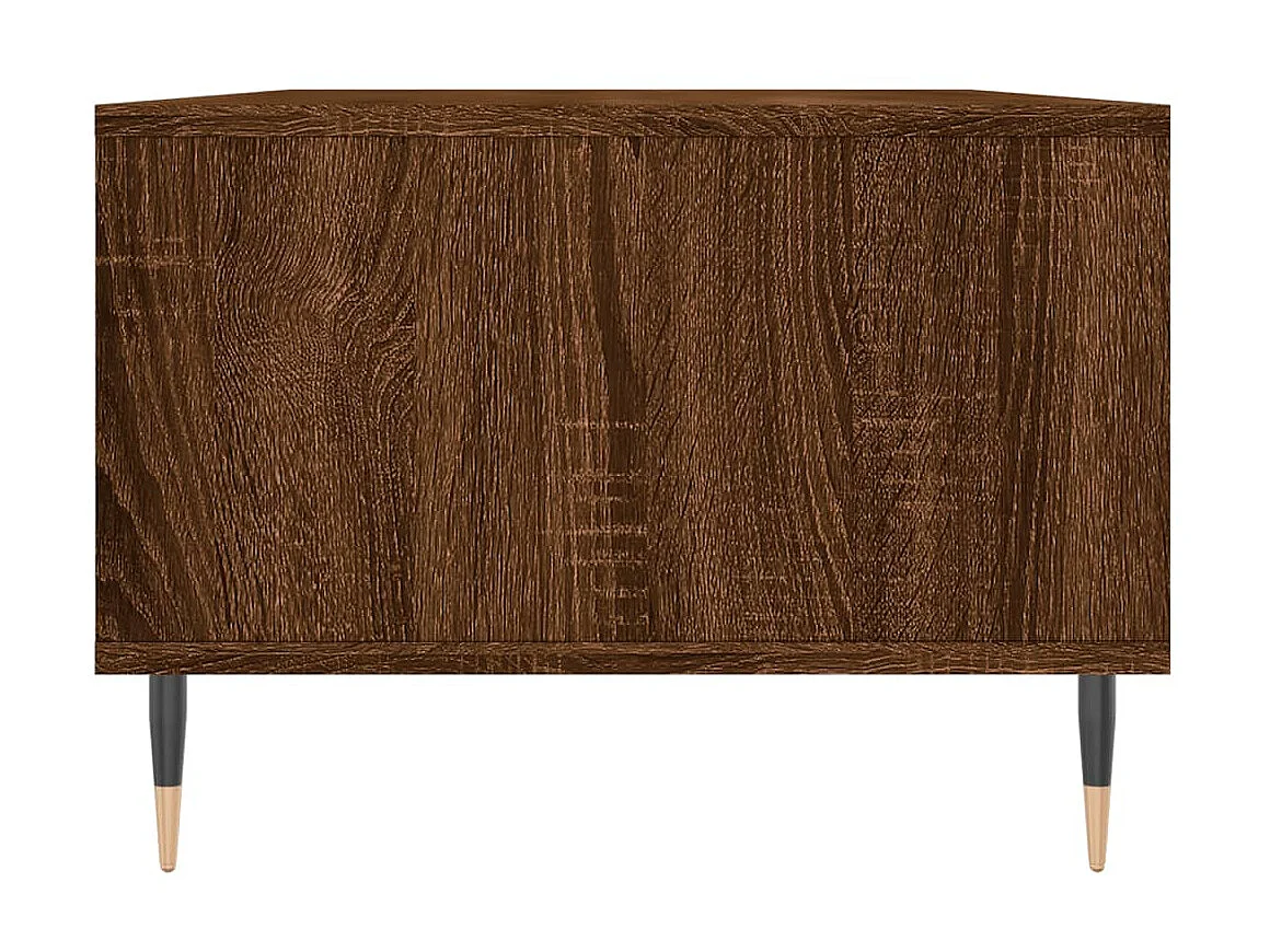 Mesa de centro dourada Carvalho castanho 90x50x36,5 cm Madeira artificial