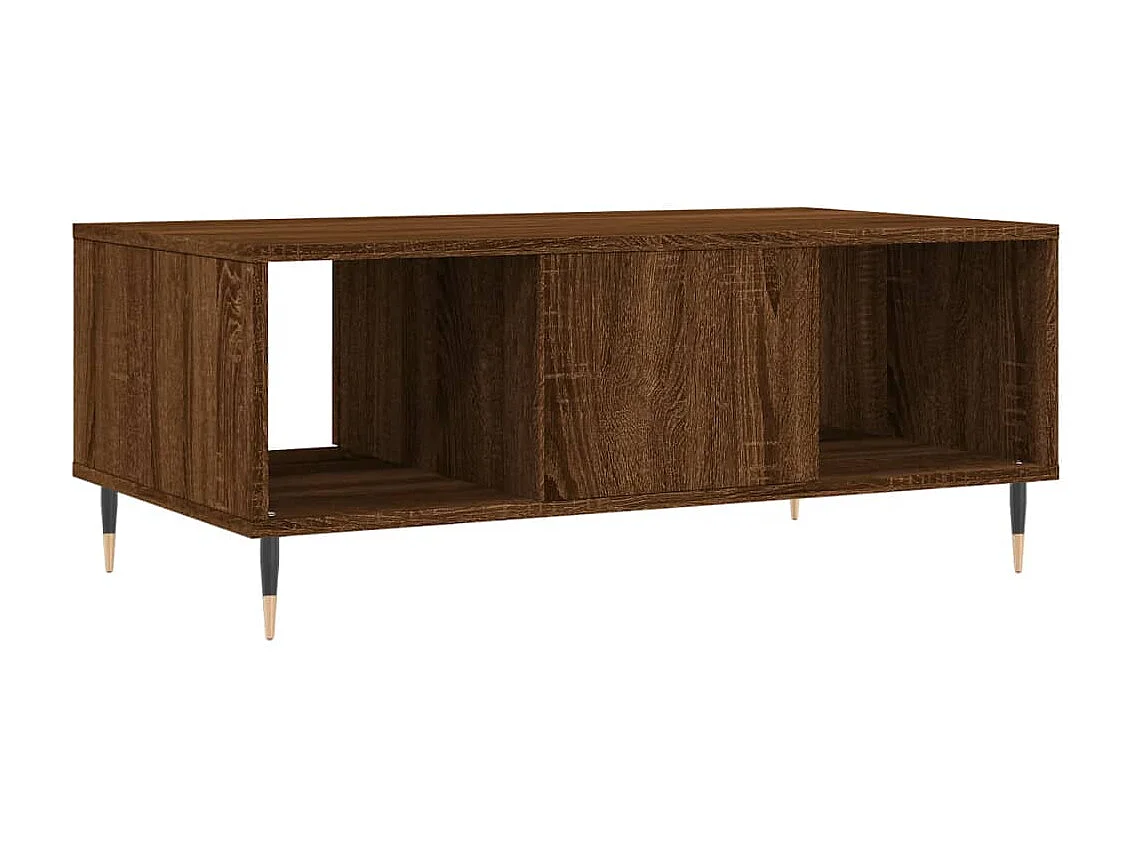 Mesa de centro dourada Carvalho castanho 90x50x36,5 cm Madeira artificial