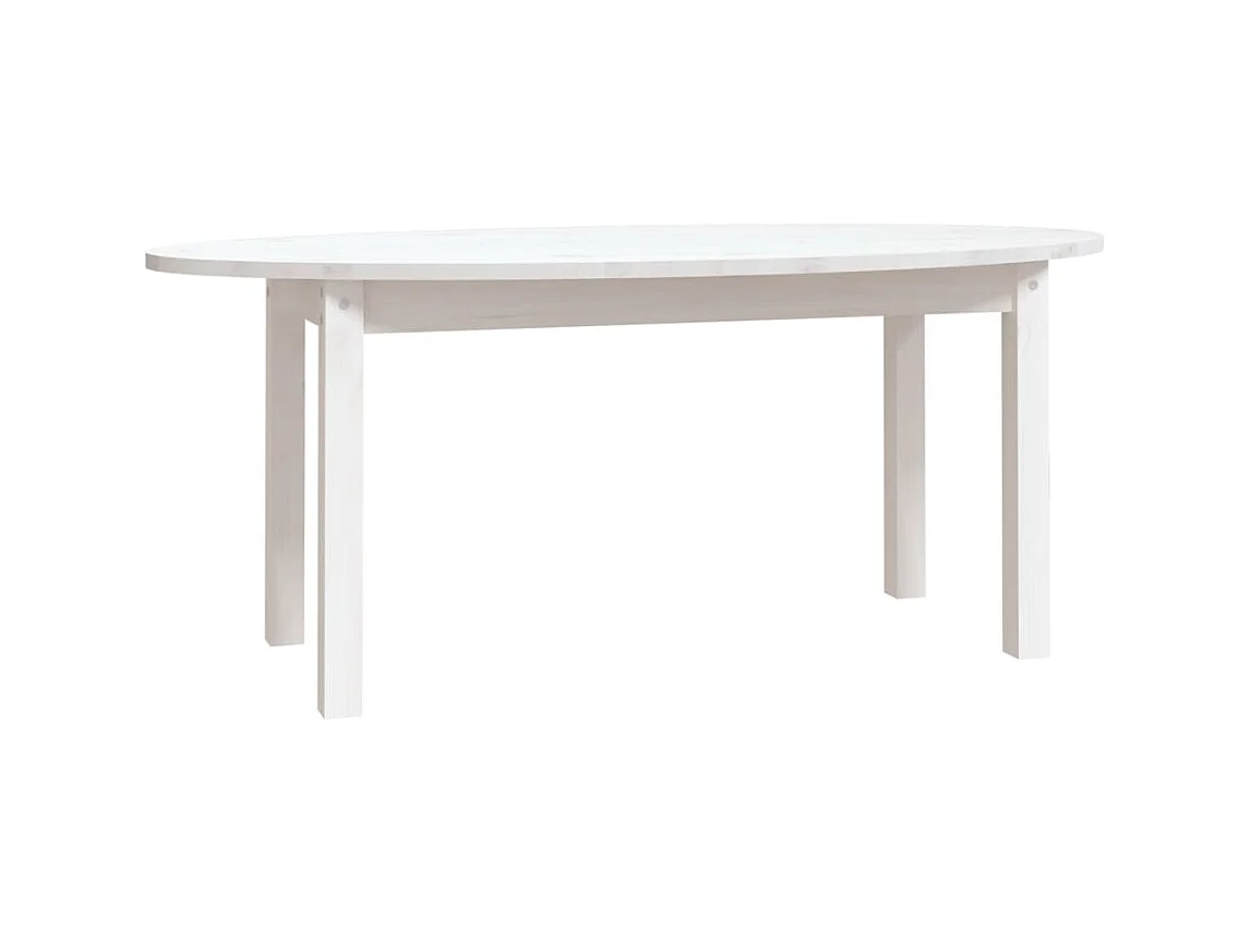 Gold Couchtisch Weiß 110x55x45 cm Massives Kiefernholz