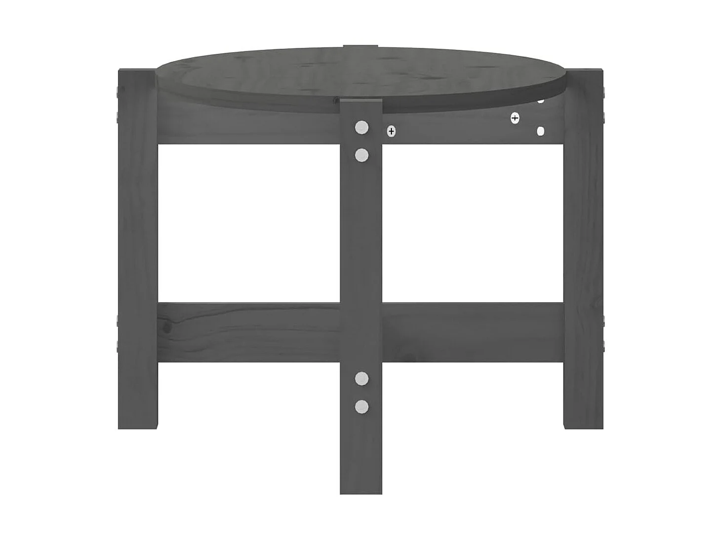 Tavolino Gold Grigio 87x48x35 cm Legno di pino massiccio