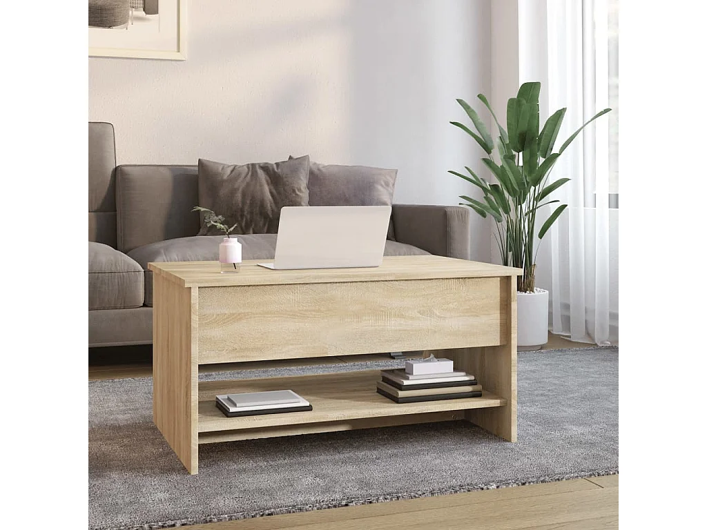 Mesa de centro dourada carvalho Sonoma 80x50x40 cm Madeira artificial