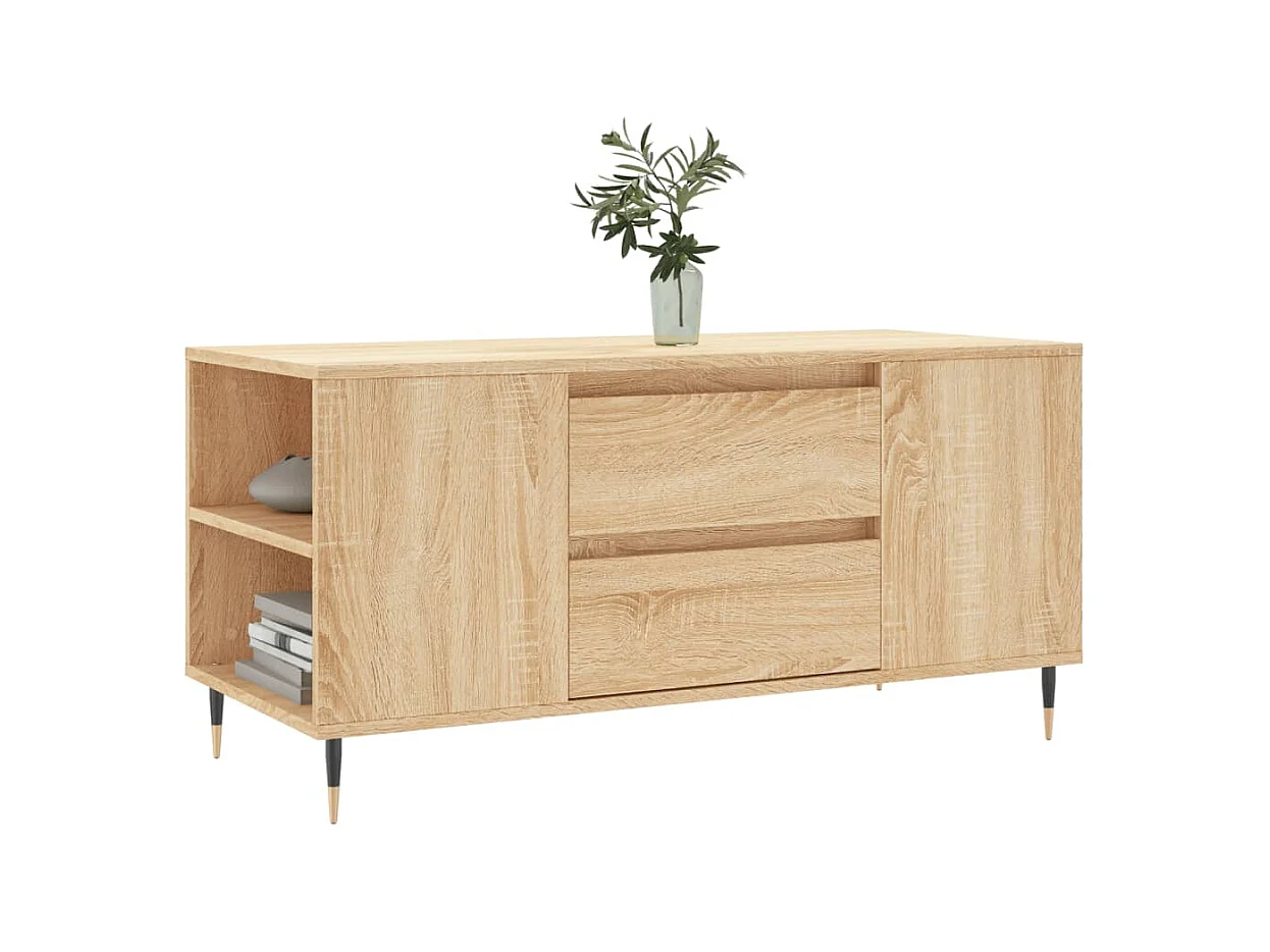 Table basse chêne sonoma 102x44,5x50 cm bois d'ingénierie