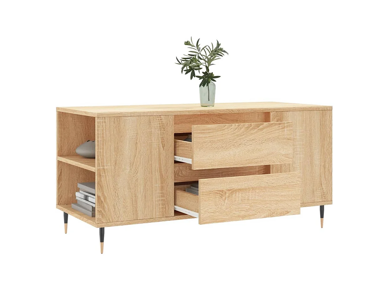 Table basse chêne sonoma 102x44,5x50 cm bois d'ingénierie