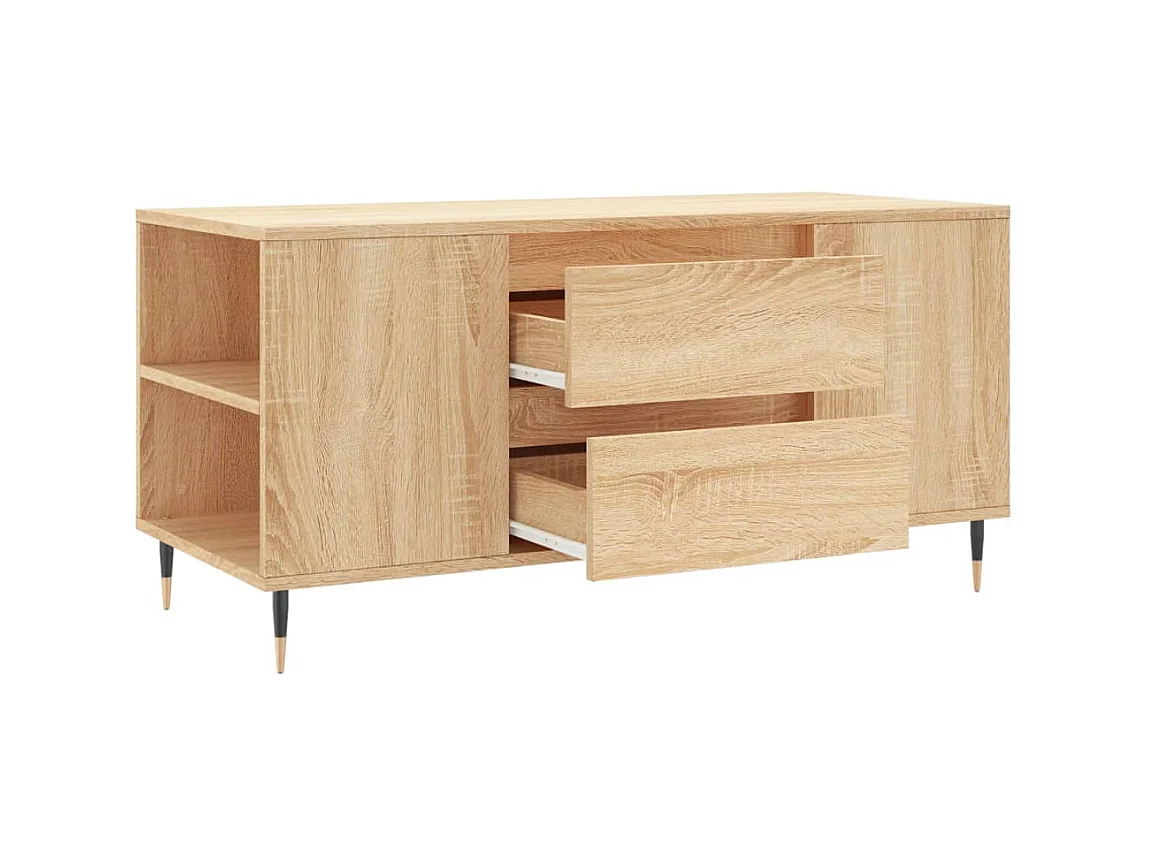Table basse chêne sonoma 102x44,5x50 cm bois d'ingénierie