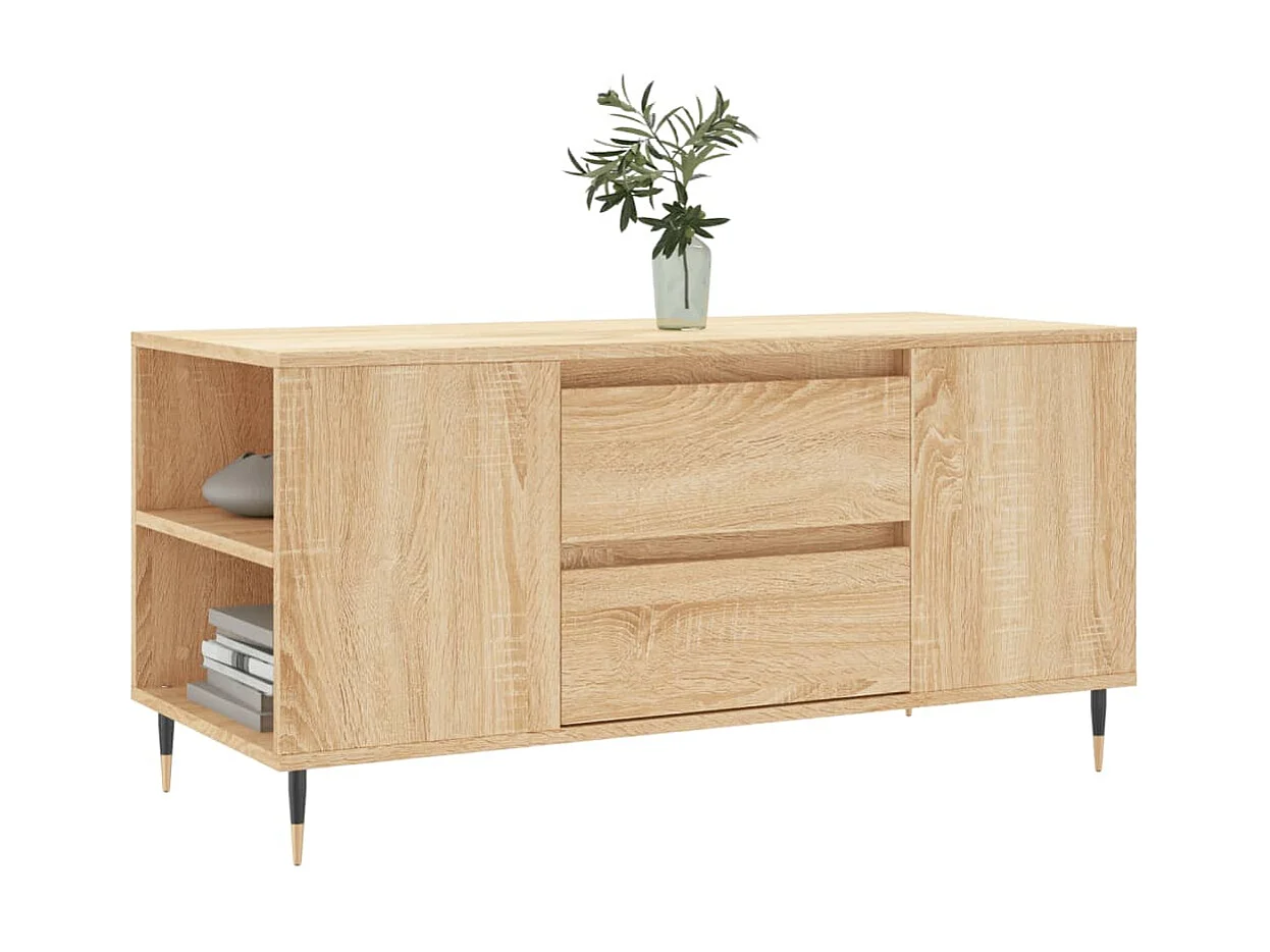 Table basse chêne sonoma 102x44,5x50 cm bois d'ingénierie