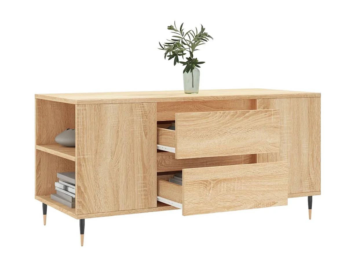 Table basse chêne sonoma 102x44,5x50 cm bois d'ingénierie