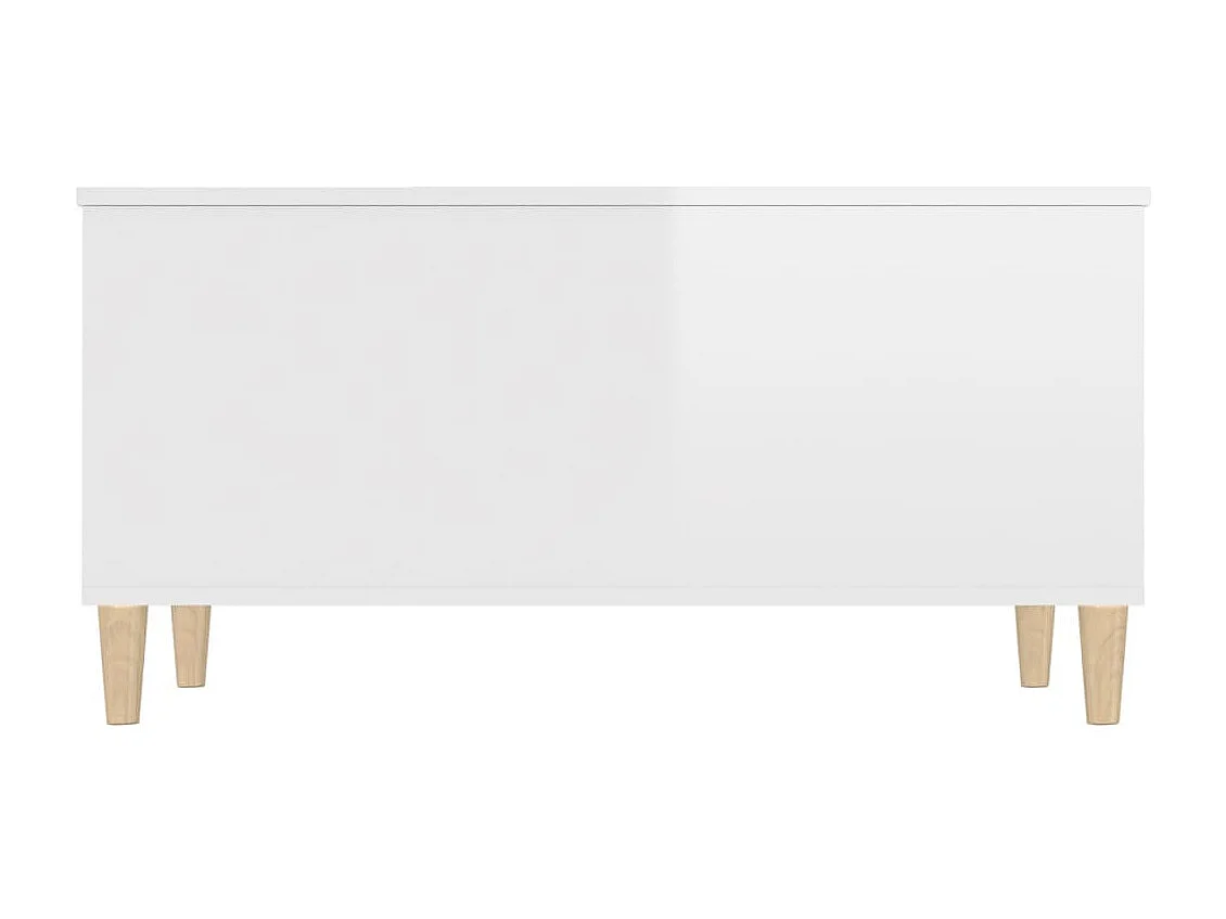 Table basse Blanc brillant 90x44,5x45 cm Bois d'ingénierie