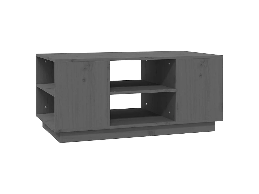 Mesa de centro dourada Cinza 90x49x40,5 cm Madeira maciça de pinho