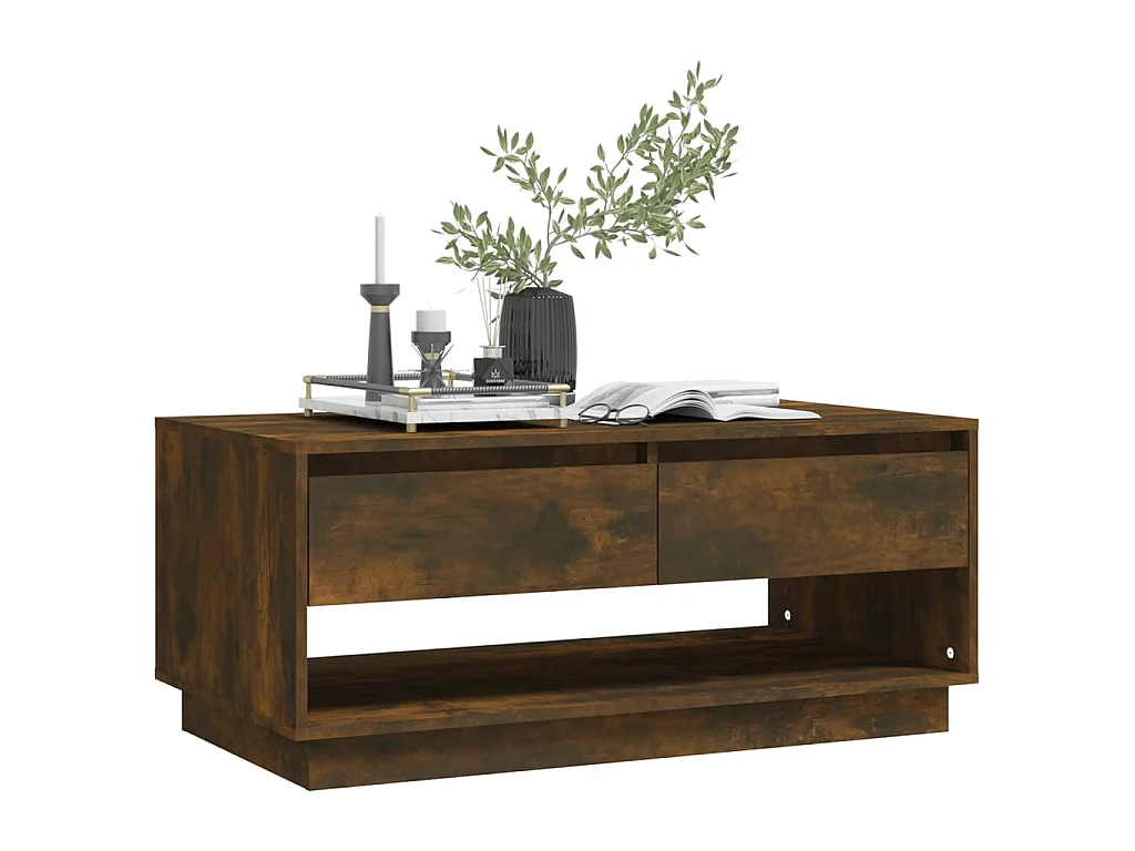 Table basse Chêne fumé 102,5x55x44 cm Aggloméré