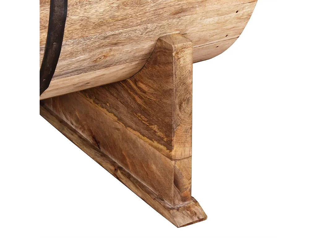 Mesa de centro dourada Madeira de mangueira maciça 88 x 50 x 40 cm