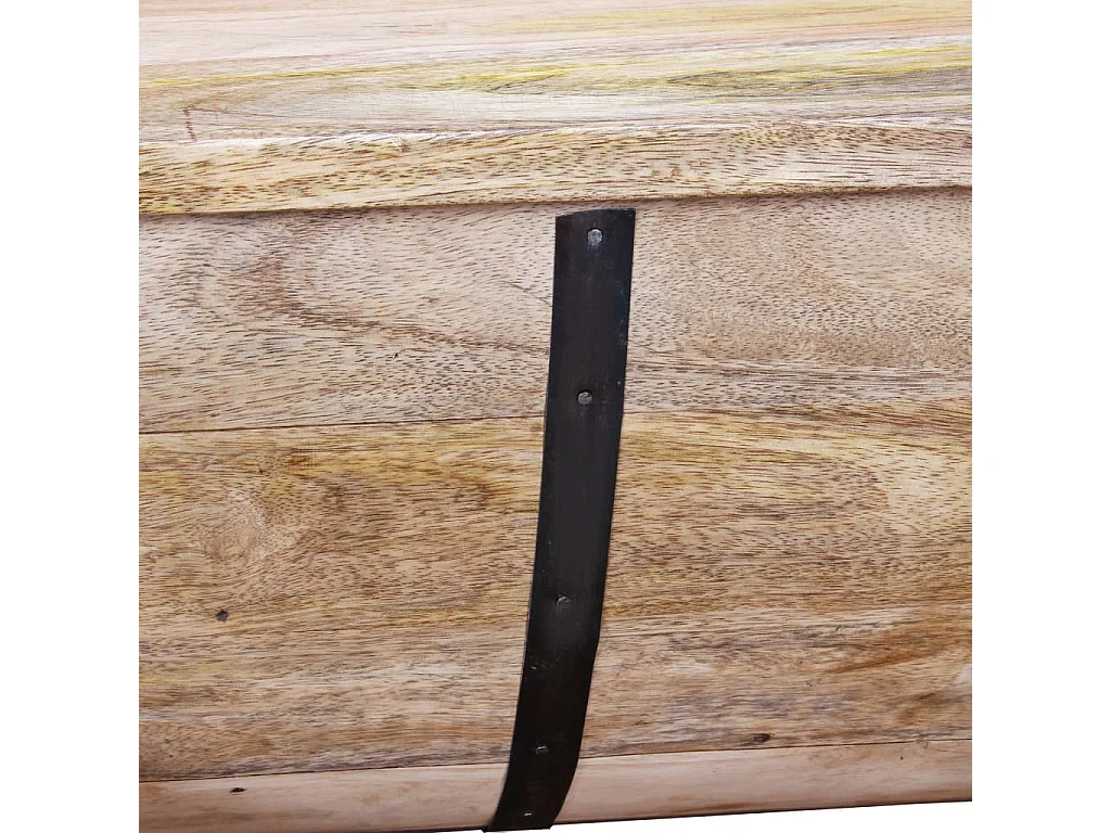 Mesa de centro dourada Madeira de mangueira maciça 88 x 50 x 40 cm