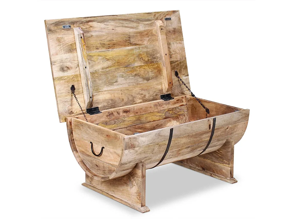 Mesa de centro dourada Madeira de mangueira maciça 88 x 50 x 40 cm