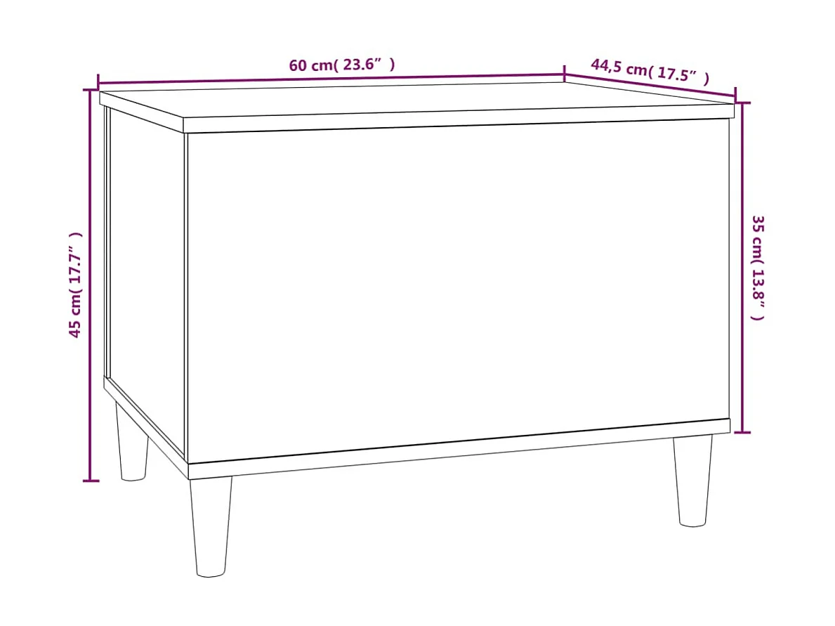 Table basse Chêne marron 60x44,5x45 cm Bois d'ingénierie