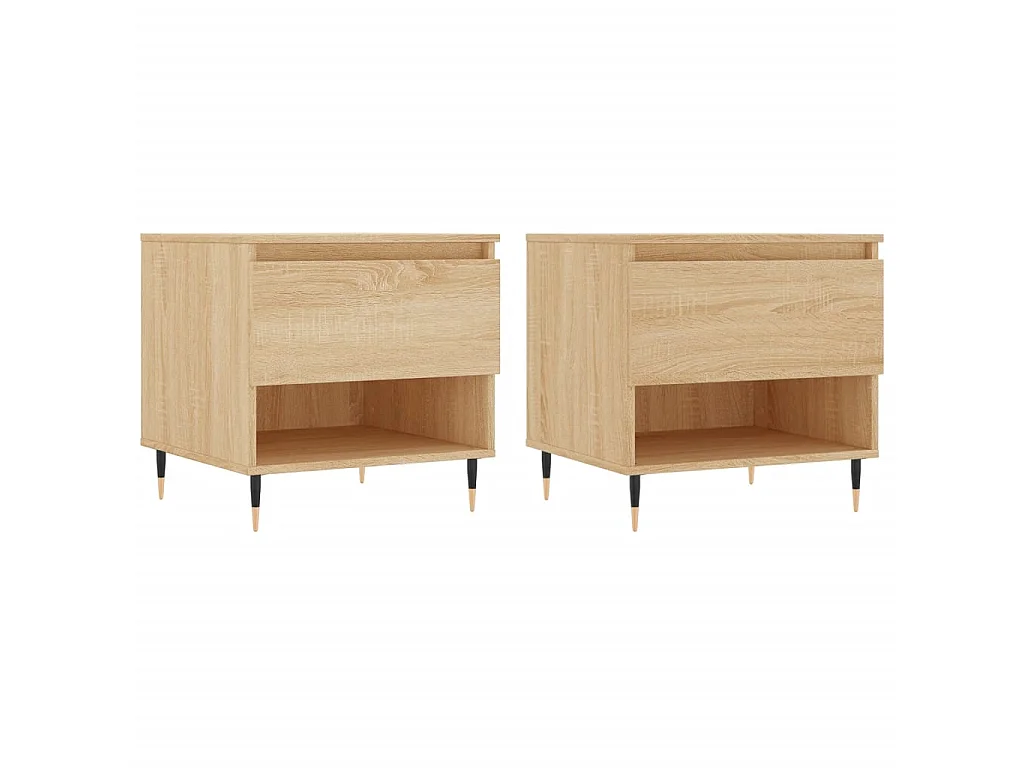 Tavolini Gold 2 pezzi rovere Sonoma 50x46x50 cm legno composito