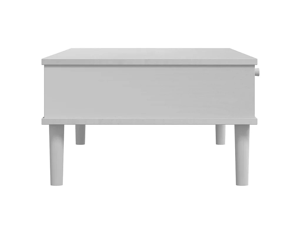 Tavolino SENJA dorato effetto rattan bianco 100x55x33 cm in legno massello