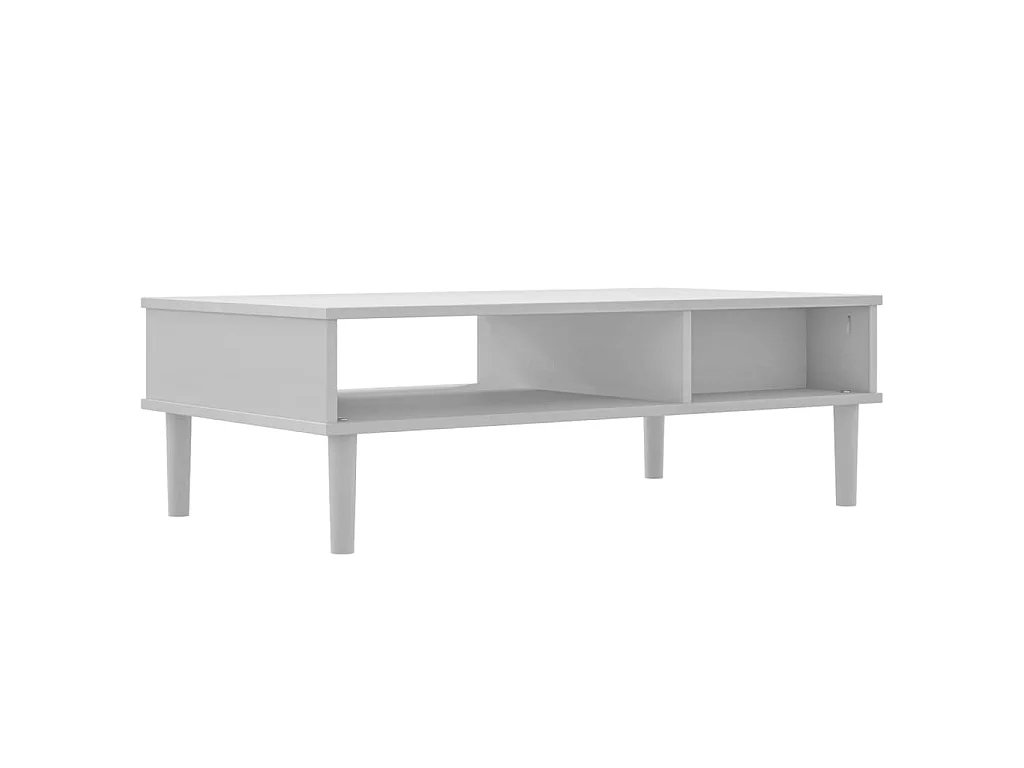 Tavolino SENJA dorato effetto rattan bianco 100x55x33 cm in legno massello