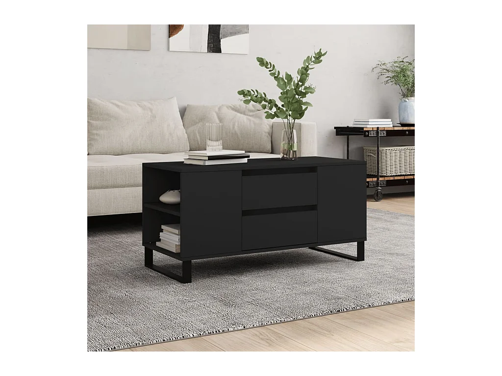 Gold Salontafel zwart 102x44,5x50 cm samengesteld hout