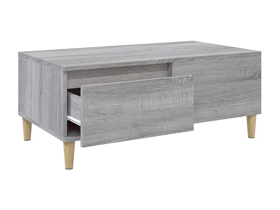 Gouden Sonoma grijze salontafel 90x50x36,5 cm Bewerkt hout