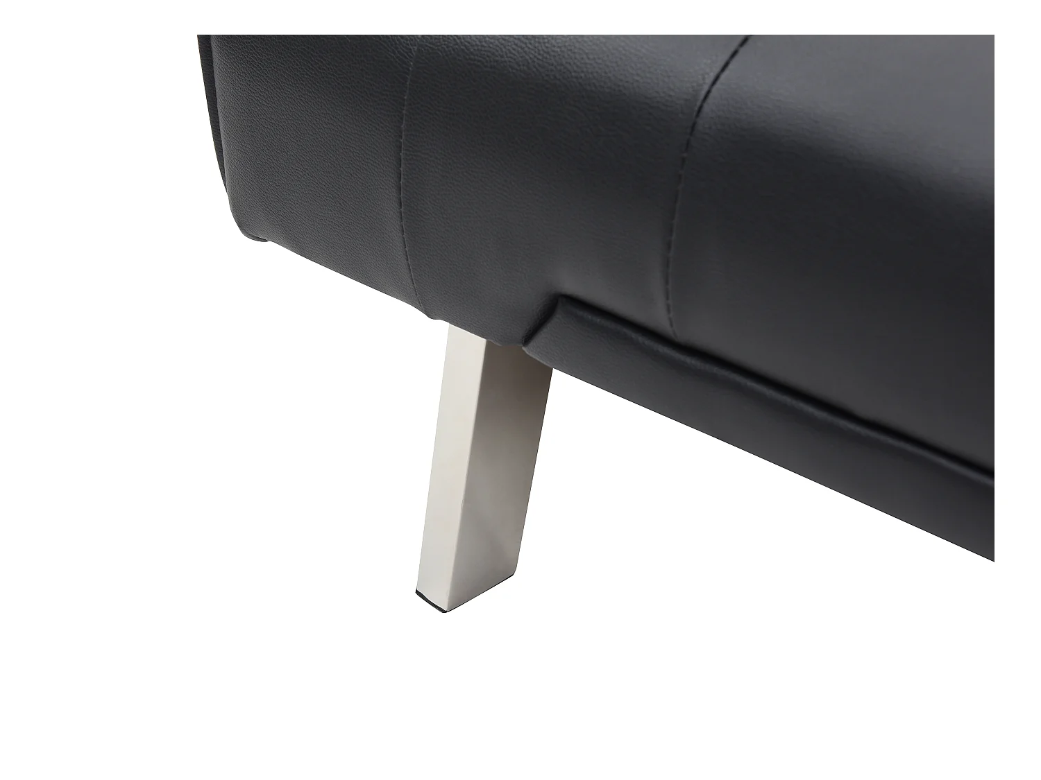 Sofá cama clic-clac GUILLAUME de piel sintética - Negro